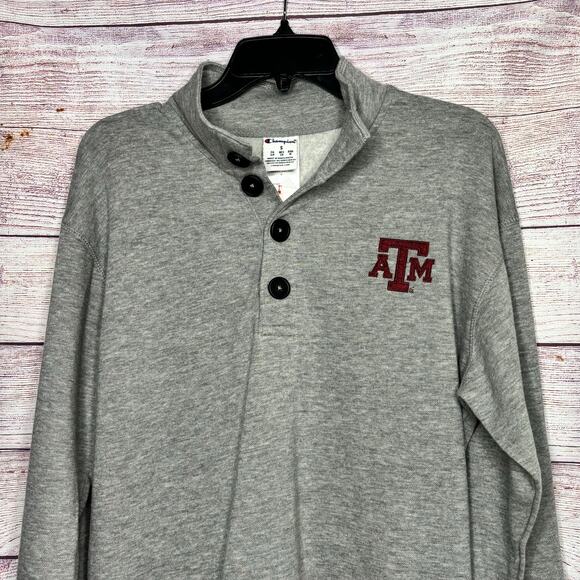 Champion Men's Gray Texas A&M Long Sleeve Pullover Sweatshirt Size Small New - Picture 10 of 13